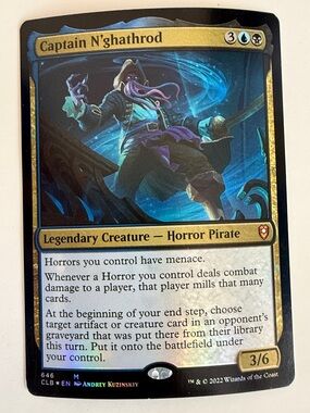 Captain N'ghathrod Magic: The Gathering Legendary Creature Card - Blue/Gold Foil
